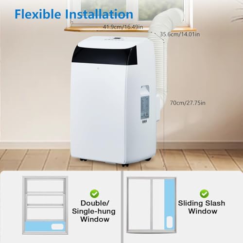 Image of 14000 BTU Portable Air Conditioners with Remote Control, 3-in-1 Free Standing Cooling AC Unit with Fan & Dehumidifier, Cools Room up to 750 sq.ft,Sleep Mode,3 Speed,Auto Swing,24H Timer