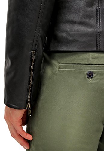 Men's Maximus Black Genuine Lambskin Leather Biker Jacket4