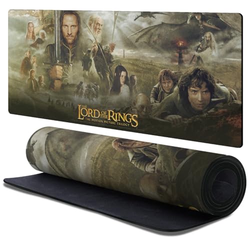 Image of Head Case Designs Officially Licensed The Lord of The Rings The Fellowship of The Ring Key Art Graphic Art 37.4 x 15.75 x 0.16 inches (900 x 400 mm) - XL Gaming Office Desk PC Keyboard Mouse Mat Pad