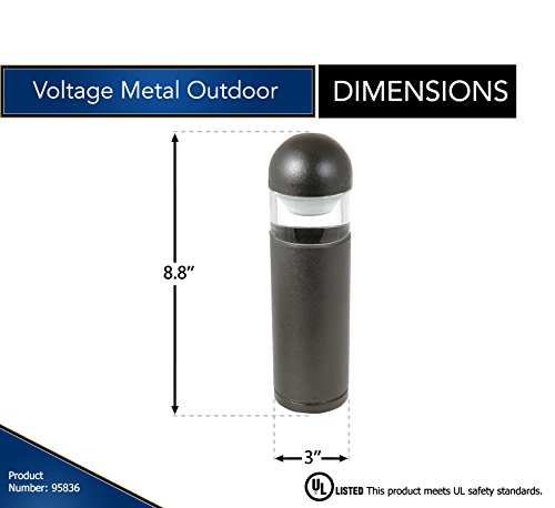 Moonrays Low Voltage Metal Outdoor Path Lights With 10-Watt Halogen Bulb (Bollard-Style, Die Cut Aluminum With Black Finish) - 95836 - Thumbnail 2