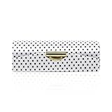 Motique Accessories Small Polka Dot Ladies Lipstick Case With Mirror Purse Holder White