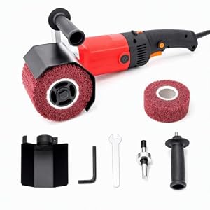 1580W Satiniermaschine mit Überlastschutz, 220V Bürstenschleifer Exzenterschleifer Poliermaschine, Walzenschleif-Funktion Bürstenschleifgerät für Oberflächen-Renovierung Holz Metall Edelstahl