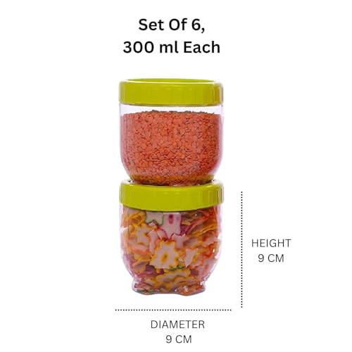Image of 250ml Transparent Plastic Container & Jar Set for Kitchen Storage Dabba Set for Dry Fruits, Spices, Herbs & Dry Masala |Small Storage Boxes for Hotels, Restaurants, & Cloud Kitchens Set of 6