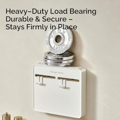 Image of SKYTONE Wall Mounted Kitchen Organizer Rack with 4 Adjustable Hooks & Towel Bar, Space Saving Wall Storage for Knives & Utensils, ABS Rust-Resistant Black (Knife Holder)