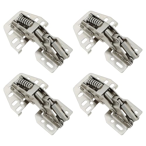 OTOTEC Lot de 4 charnières à visser en acier inoxydable avec ressort pour armoires murales de camping-car, armoires de cuisine, 89 x 59 x 29 mm, argent