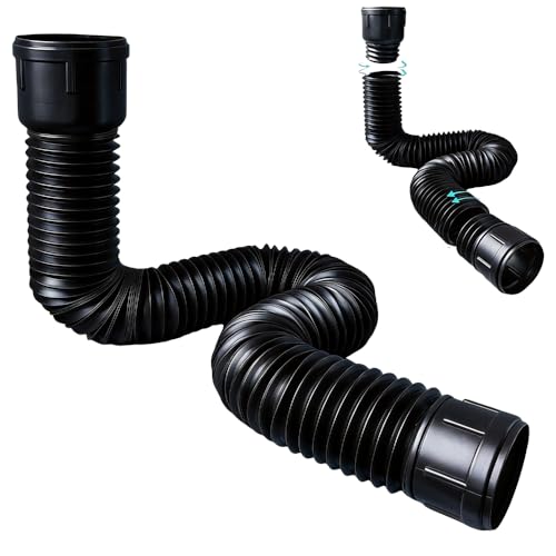 Rallonge Gouttiere Flexible, Rallonge De Tuyau De Descente Flexible Compatible avec les Descentes De 80/100 mm Ensemble D'Extension Ronde Extension de...