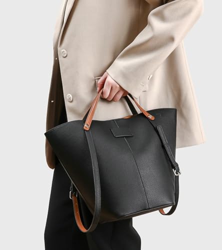 Trendy Bucket Handbag Purse for Women Large Faux Leather Shoulder Tote Bag Ladies Working Top Handle Satchels3