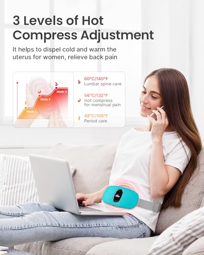 Image of iDOO Heating Pad for Period Cramps, FSA Eligible Items Only List, Portable Cordless Heating Pad, Electric Waist Belt Device, Gifts for Girlfriend Mom Wife Women (Blue)