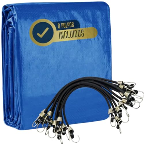 Lonas Impermeables Exterior 2x3 con Pulpos Elásticos Mejorads, Lona Impermeable Multiusos con Ojales, Toldo Impermeable, Bricolaje - Cubre Muebles Jardín, Barbacoa, Leña, Aísla Humedad Suelo, Camping