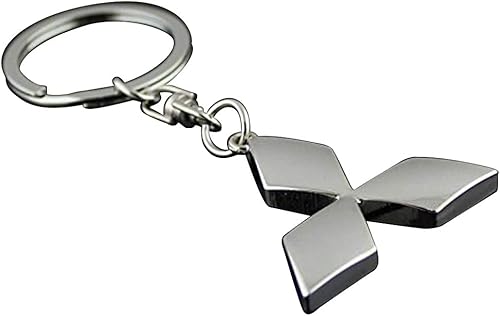 Llavero con logotipo de automóvil para hombre y mujer, cromado, compatible con Mitsubishi, Compatible con Mitsubishi