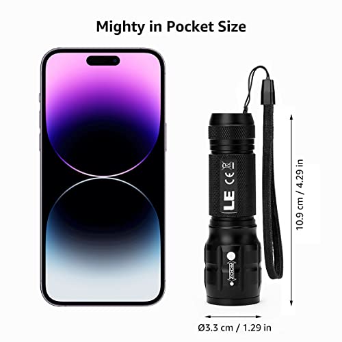 Le Led Flashlights Le1000 High Lumens, Bright Small Flashlight, Zoomable, Waterproof, Adjustable Brightness Flash Light For Outdoor, Emergency, Aaa Batteries Included, Tactical & Camping Accessories #TOP4