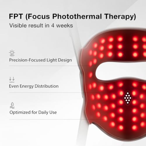 Image of JOVS Red Light Therapy Mask for Face, LED Light Therapy Mask with 4D Laser | JOVS Mask with FPT Narrow-Beam Technology, 6x More Powerful than LED, 660 /850 /940 /1064nm for Precision Anti-Wrinkle,White