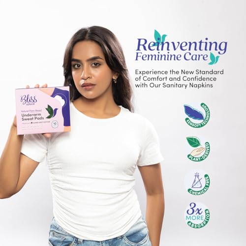 BLISSNATURAL Underarm Sweat Pads | No More Sweat Stains | Super Soft Sweat Pads | Absorbs Sweat Stains & Odour Free | Skinny Fit And Breathable | For Men And Women Pack Of 10 pads - Image 2