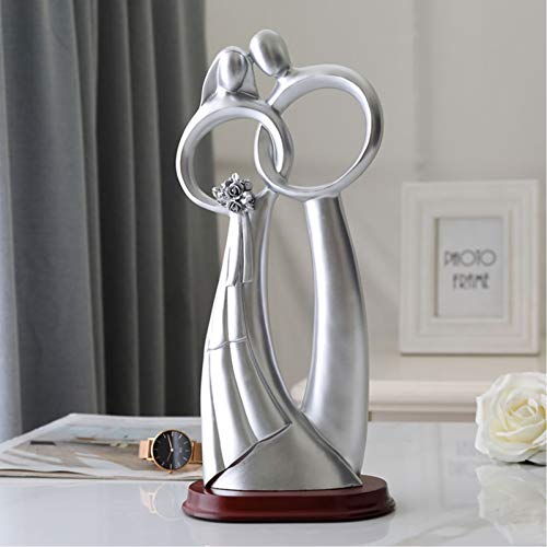 Statues et figurines en résine de couple romantique pour décoration de maison moderne