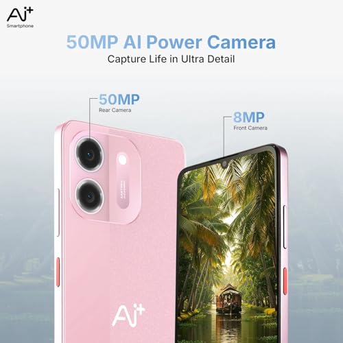 Image of AI+ Pulse 2, 6.745 inch HD+ Display, 4GB RAM, 64GB Storage, Android 16, Unisoc T7250 Octa Core, 50MP Camera, 6000mAh Battery (Pink)