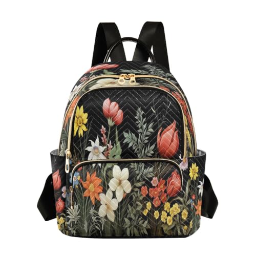 Mini sac à dos matelassé fleuri et coloré avec double porté modulable