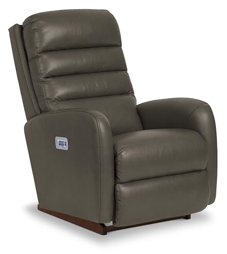 Image of La-Z-Boy Forum Power Leather Rocker Recliner w /Headrest & Lumbar, Charcoal
