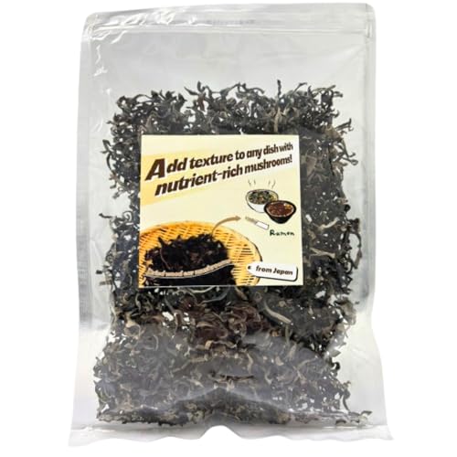 Japanese Dried Wood Ear Mushrooms Slice 3.53oz(100g) – 100g Value Pack –Versatile for Ramen, Stir Fry, Hot Pot, Vegan & Asian Dishes. Just Soak in Water, Then Easy to Prepare (Slice 3.53oz(100g))