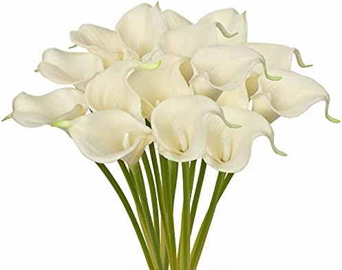 Briful 20PCS Artificial Calla Lilies Black Artificial Flowers Fake Lilies Flowers Bouquet, Real Touch Calla Lily Flowers for Wedding Flower Arrangement, Home Decor, Garden Party