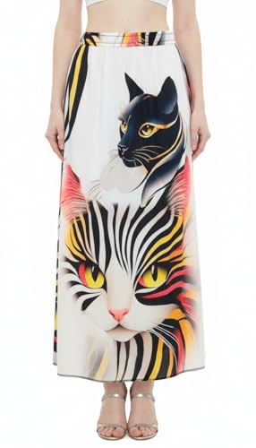 Image of VAGISHA Women's 4-Metre Flared Long Skirt | Skirts for Women Long Length | Long Skirts for Girls | Ethnic & Boho Printed Wear with Elastic Waist | Perfect for Party, Festive & Casual Look