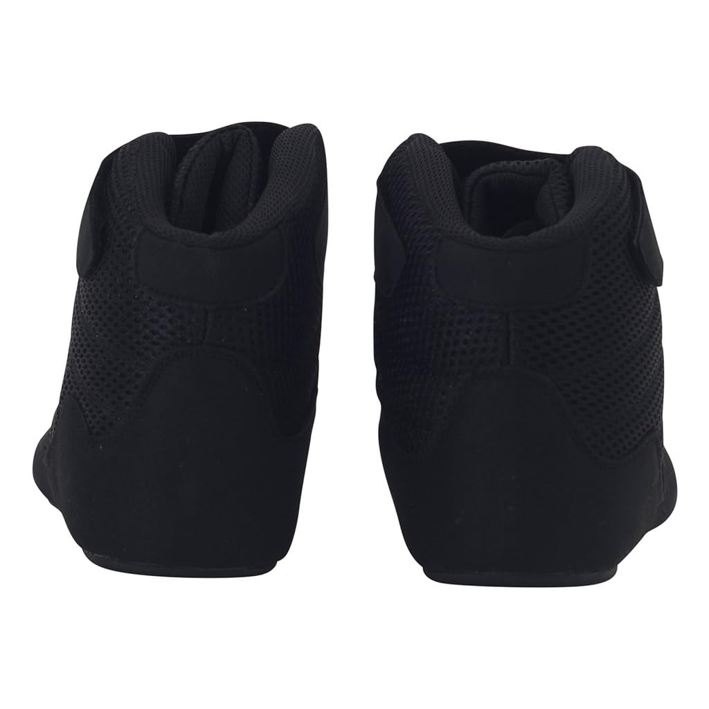 Booster BCS Chaussures de Boxe Noires – Bottes de Boxe légères pour la Boxe, Le Kickboxing et l'entraînement, offrant Une adhérence optimale