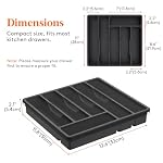 Lifewit Silverware Organizer with Lid, Covered Utensil Tray for Kitchen Drawer and Countertop, Plastic Cutlery and Flatware Storage Box for Spoons Forks Knives Holder Case, 12.6x11.8", Black - Image 4