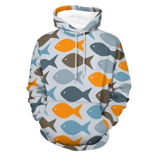 Hoodie Poisson en Peluche pull mixte à manche longue pour homme et femme taille S