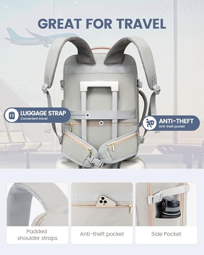 Image of LOVEVOOK 40L Travel Backpack with Waist Strap,Flight Approved Carry on Backpack,Waterproof Personal Item Travel Bag,TSA Carry on Luggage Suitcase Travel Essentials,Gifts for Women & Men,fit 17 inch Laptop