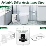 Bamboo Squatting Step Toilet Stool for bathroom, Foldable Bathroom Squat Aid Proper Toilet Posture Footstool, Ergonomic Curve Squatting Potty Poop Stool with Non-Slip Pads,6.9Inch Height (White) - Image 6