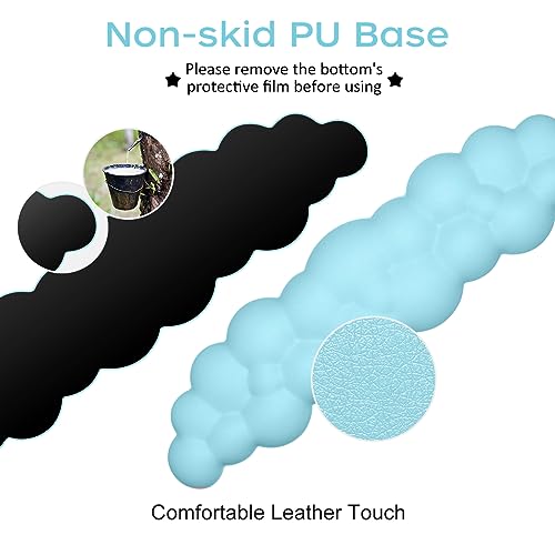 Image of JIKIOU Upgrade Leather Cloud Wrist Rest for Keyboard and Mouse & Cup Pad | Wish Gift-Cute Cloud Shape, Comfortable and don't Irritate to Skin, Non-Slip PU Base,Soft Memory Foam filled for Pain Relief