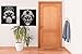 Modern Black Skull Wall Art Set - Large Handmade Laser Cut Panel Decor - Abstract Gas Mask & Firefighter Skull Design - Industrial Metal Look Wood Art for Living Room, Bedroom (2 Piece Set)