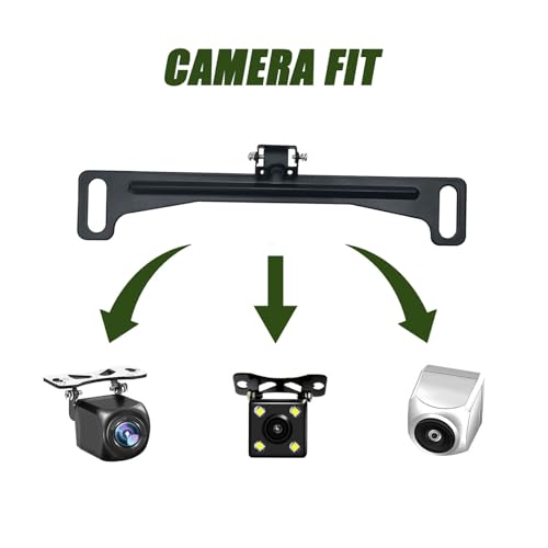 Image of 1 PC Car Rearview Camera License Plate Holder, Backup Camera Dustproof and Rustproof Metal Bracket with Installation Tool, Stable HD Dash Cam Camera Mount, Universal for Most Cars (Black)