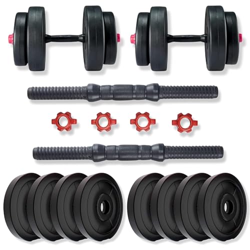 Image of BULLAR Adjustable Dumbbell Set with Pair of Dumbbell Rods and PVC Weight Plates (18Kg Set)
