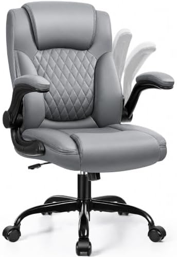 Leather Office Chair, PU Home Computer Desk Chairs with Ergonomic...