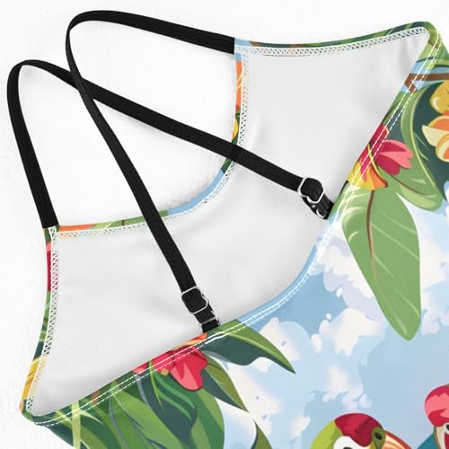 Girl's One Piece Swimsuit Parrots on The Beach Beach Bathing Swimwear4