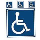 MAGICLULU 4stücke Rollstuhlpark-aufkleber aus Vinyl Wasserfest Selbstklebend für Behindertentoiletten Parkbereiche Einkaufszentren und Öffentliche Orte