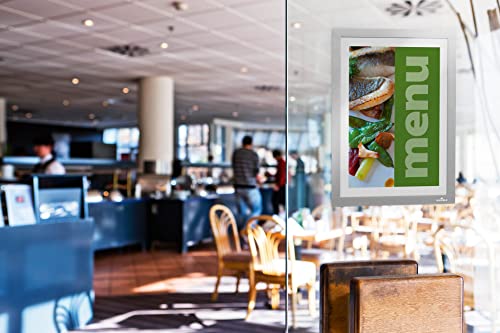 Durable 487223 Info-Rahmen Duraframe (DIN A4, selbstklebend mit Magnetverschluss) 2 Stück, silber