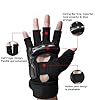 QINGLER-Punch-Bag-Boxing-Martial-Arts-MMA-Sparring-Grappling-Muay-Thai-Taekwondo-Training-PU-Leather-Wrist-Wraps-Gloves-Half-Mitts-UFC-Training-Boxing-for-Women-Men-Kids-X-Small-Size-Black QINGLER Punch Bag Boxing Martial Arts MMA Sparring Grappling Muay Thai Taekwondo Training PU Leather Wrist Wraps Gloves Half Mitts UFC Training Boxing for Children Kids XX-Small Size Black