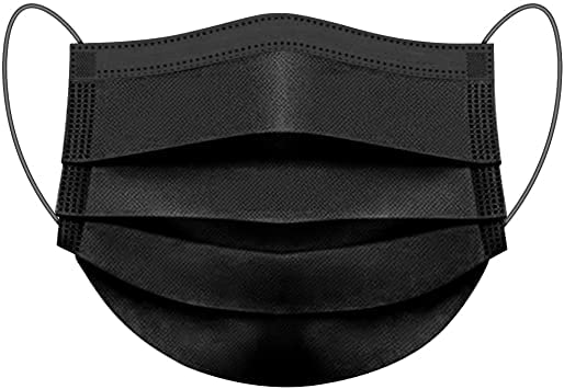 Safety Products SP 3ply mask color black Disposable Surgical Face Mask with Nose Clip CE ISO Certified Masks Black Without Valve Pack 100 Men Women (B075WTK58P) Amazon Price History, Amazon Price Tracker