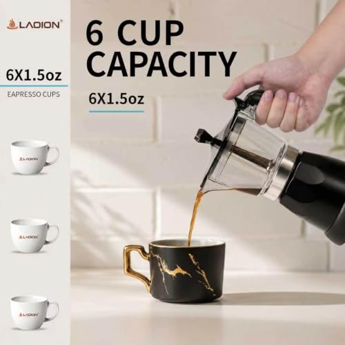Image of LAOION Cuban Coffee Maker, 6 or 3cup Electric Espresso Coffee Maker