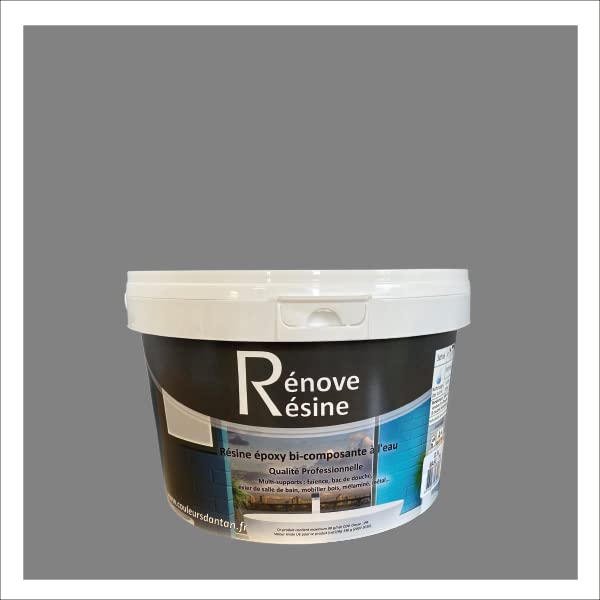 Résine Colorée Epoxy, Peinture Carrelage, Baignoire, Lavabo, Meuble, Pour Cuisine Et Salle De Bain - Rénove Résine COULEURS D’ANTAN 0.5L (Gris Souris)