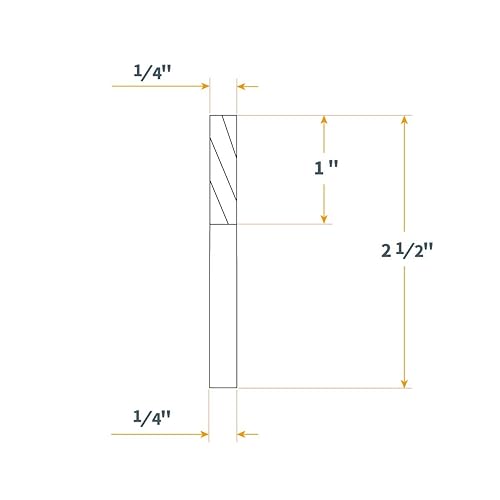 Miniatura 6 de POWERTEC 73004 Broca de enrutador en espiral, corte hacia abajo, diámetro de corte de 14 de pulgada, brocas de enrutador CNC de carburo sólido de