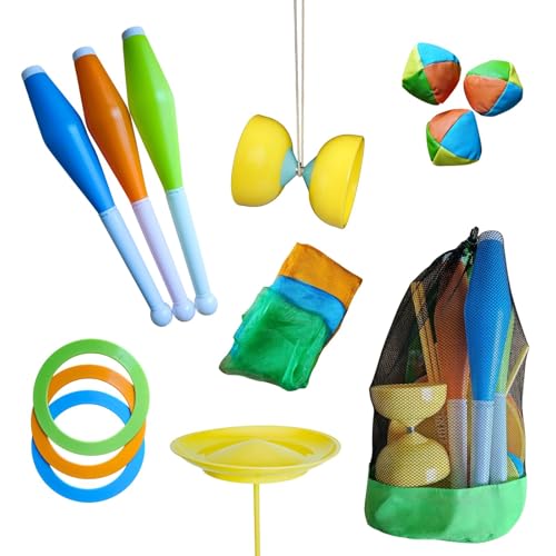 alldoro 60130 Jonglier-Set im Rucksack - 16-teillig - Jonglierspiel mit Diabolo für Kinder ab 3 Jahren und Einsteiger alldoro 60130 Jonglier-Set im Rucksack - 16-teillig - Jonglierspiel mit Diabolo für Kinder ab 3 Jahren und Einsteiger