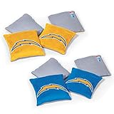 Wild Sports NFL Los Angeles Chargers 8pk Dual Sided Bean Bags, Team Color