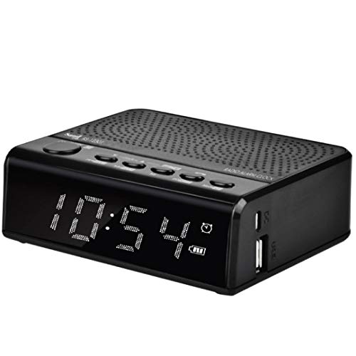 Sami Sami-RS12301NA Radio Reloj Inalámbrico Multimedia Manos Libres, función BT, Alarma, Radio FM, Micro USB y Entrada AUX y Reproductor MP3. Color Negr