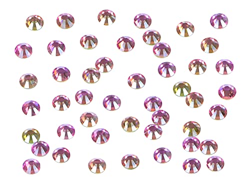 Image of 2880 Pieces 2880 Pieces Non-Hotfix Round Crystal Glass Flat Back Rhinestones for DIY Jewelry Making with a Picking Pen (SS8, 2880pcs, Golden Rose)