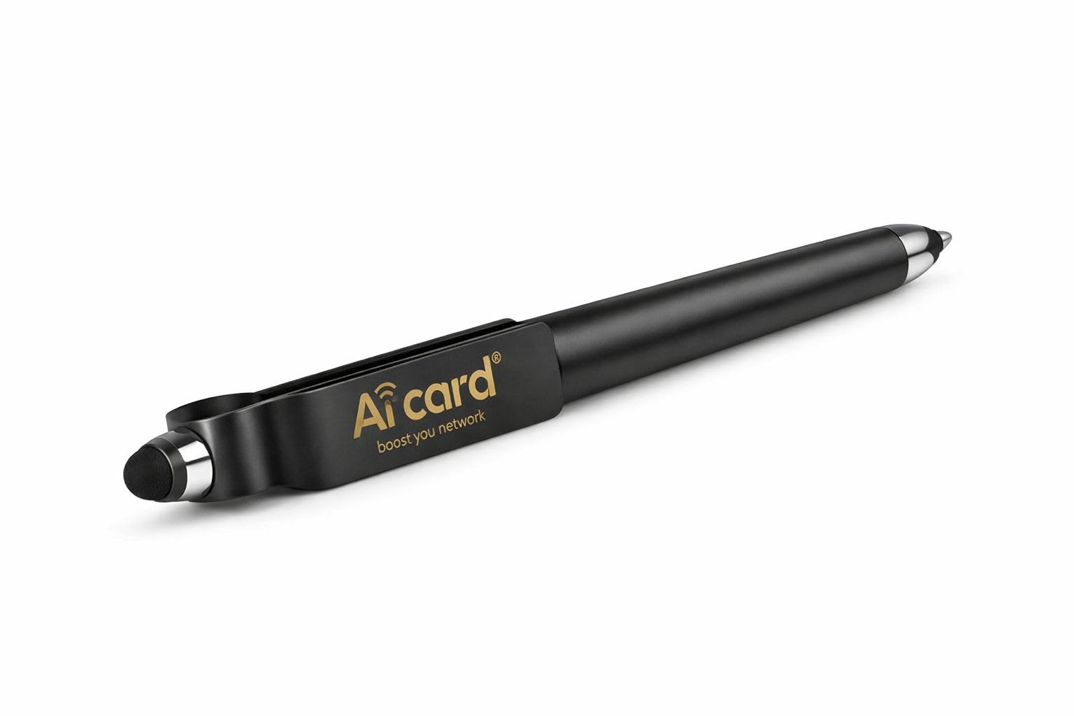 Stylo NFC puce NTAG213 avec stylet tactile et support smartphone pour profil numérique