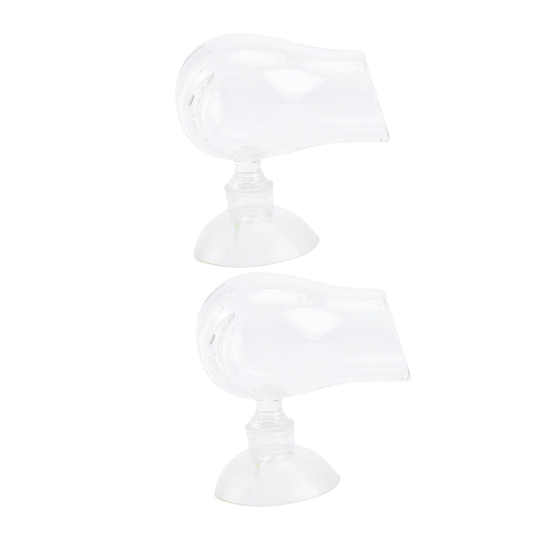 EXAOMBLE 2pcs Aquarium Fish Feeder Cup Glass Worm Feeder Tank Strong Suction for Fresh/Saltwater