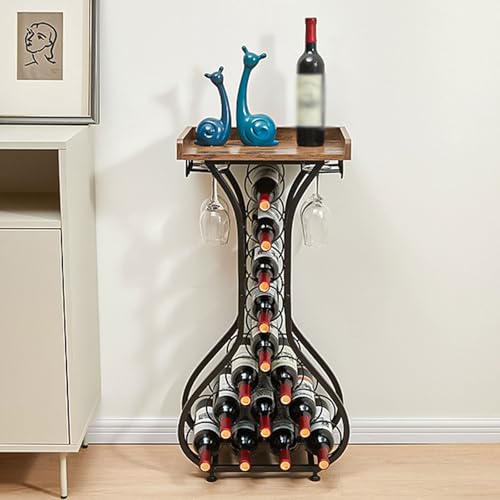 Soporte para botellas de vino en forma de botella negro miniatura 3