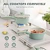 SENSARTE Ceramic Nonstick Saucepan with Lid 1.5 Quarts, Small Kitchen Cooking Pot with Stay Cool Handle, Induction Compatible, Ceramic Coating, Free of Intentionally Added PTFE/PFOA/PFAS, Green #2